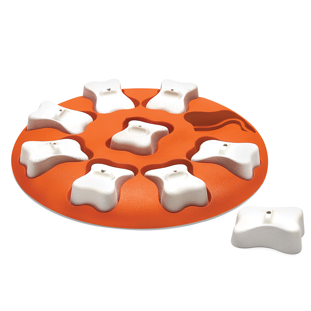 Nina Ottosson Smart Interactive Dog Toy Orange, White 10.63 In