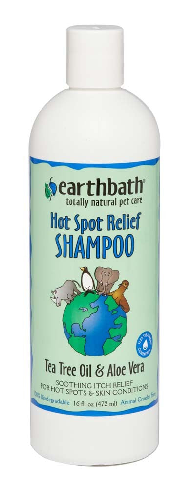 Earthbath Hot Spot Relief Shampoo, Tea Tree and Aloe Vera 16 Oz