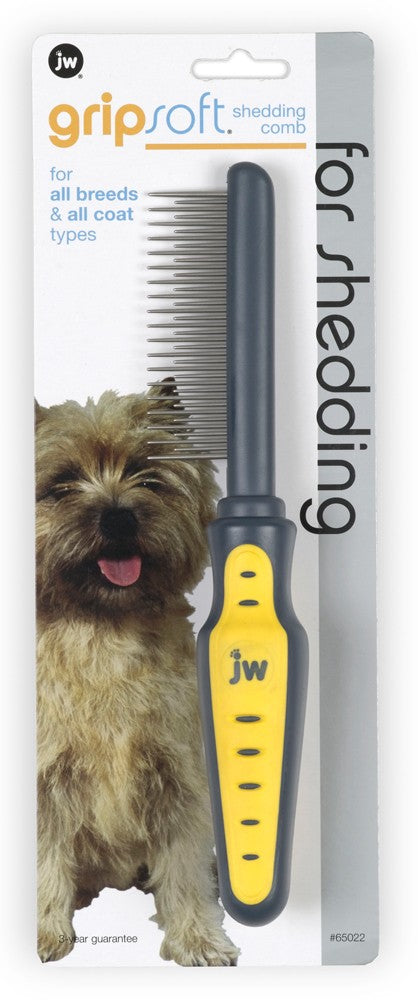 Jw Pet Shedding Comb Grey, Yellow One Size