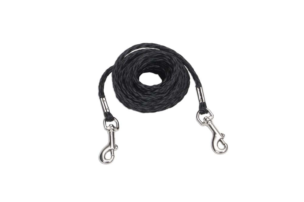 Coastal Poly Petite Dog Tie Out Black 5/32 In X 10 Ft