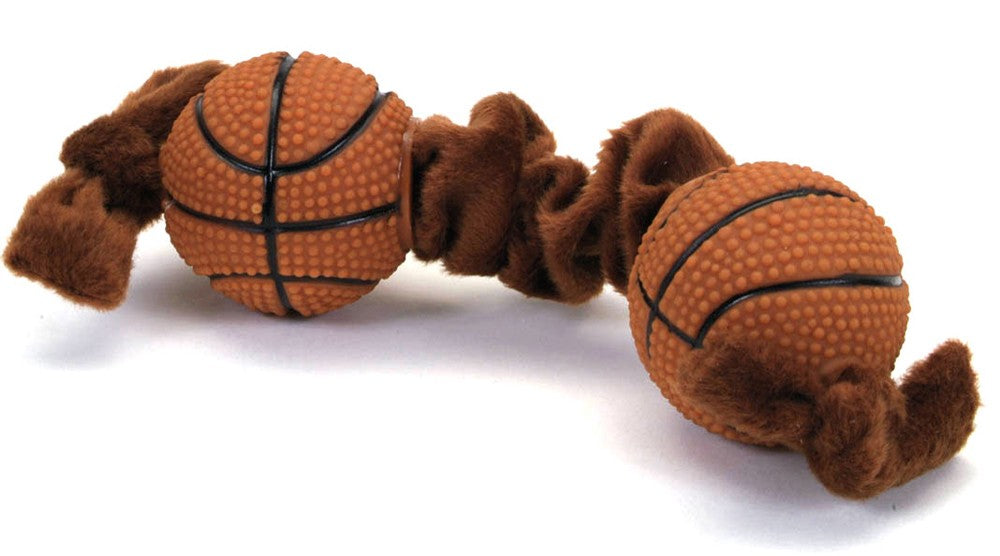 Coastal Lil Pals Plush and Vinyl Basketball Tug Toy Brown 8 In