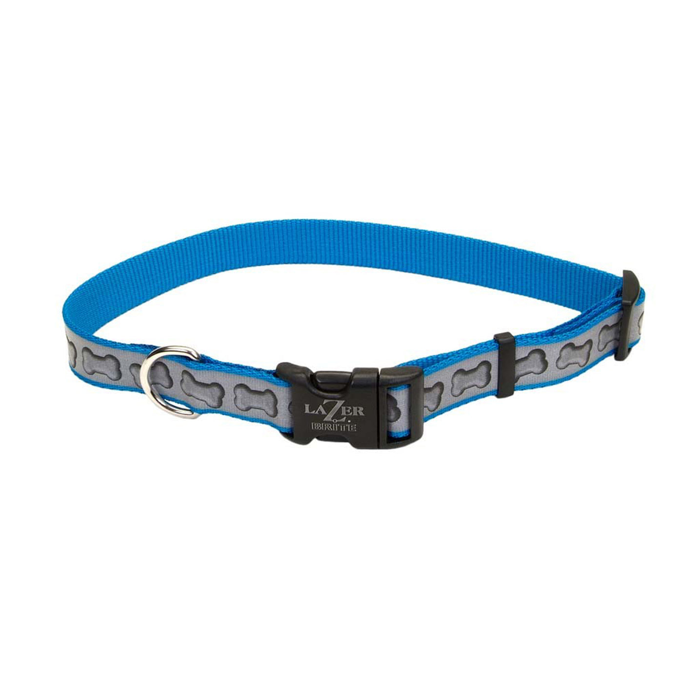 Coastal Brite Reflective Adjustable Dog Collar Turquoise 3/8 In X 8-12 In