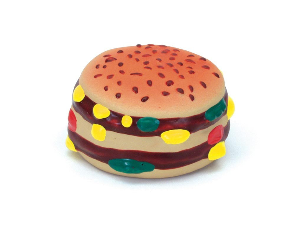 Coastal Rascals Latex Dog Toy Hamburger Multi-Color 2.5 In