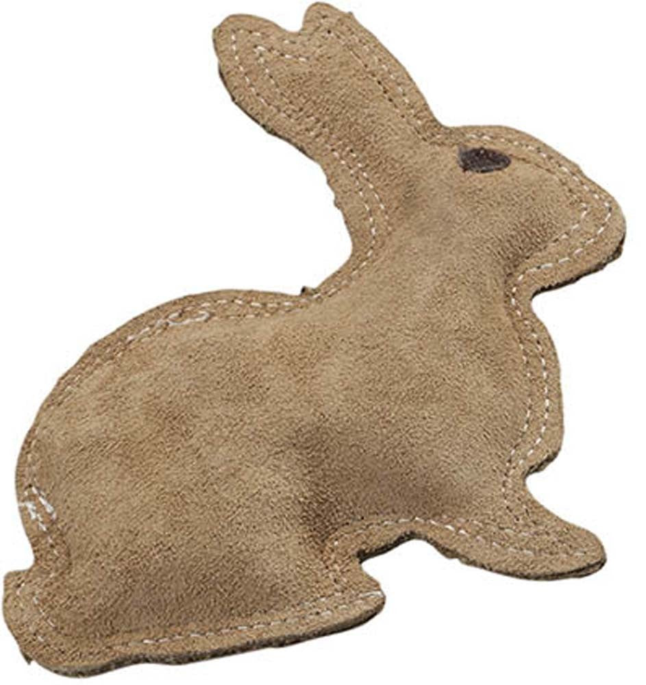 Spot Ethical Dura-Fused Leather and Jute Dog Toy Rabbit Brown Small