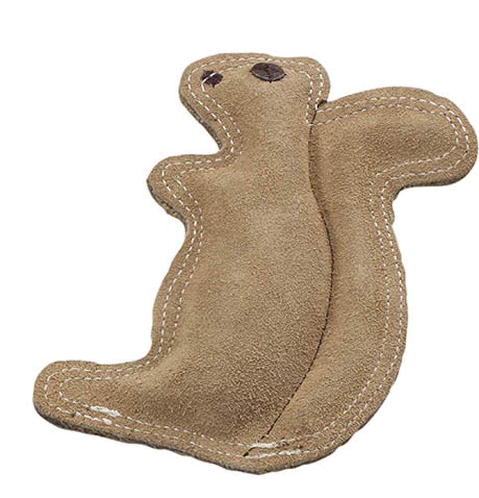 Spot Ethical Dura-Fused Leather and Jute Dog Toy Squirrel Tan Small