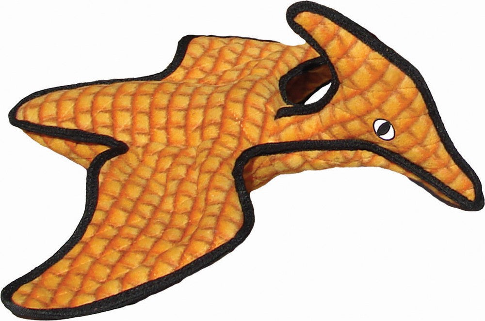 VIP Tuffy Dinosaur Series Dog Toy Pteradactyl Orange 23 In