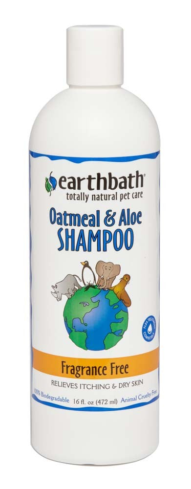 Earthbath Oatmeal and Aloe Shampoo, Fragrance Free 16 Oz