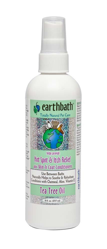 Earthbath Hot Spot Relief Spray For Dogs, Tea Tree and Aloe Vera 8 Oz