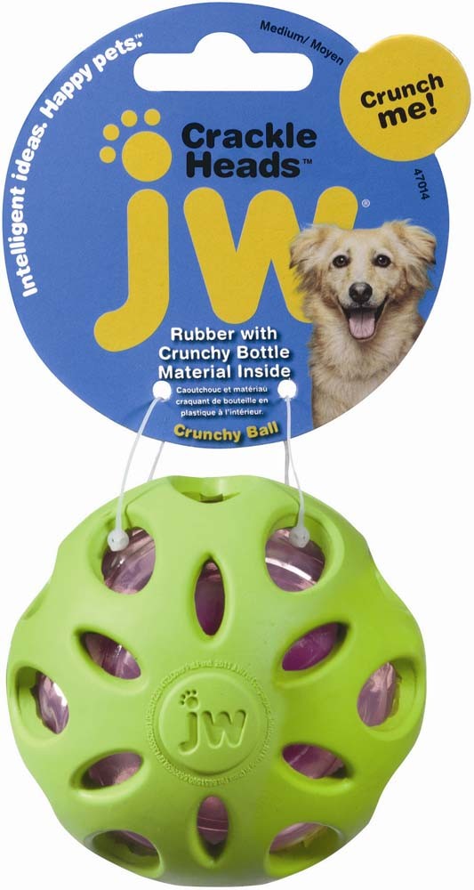 Jw Pet Crackle Heads Crackle Ball Dog Toy Assorted Medium