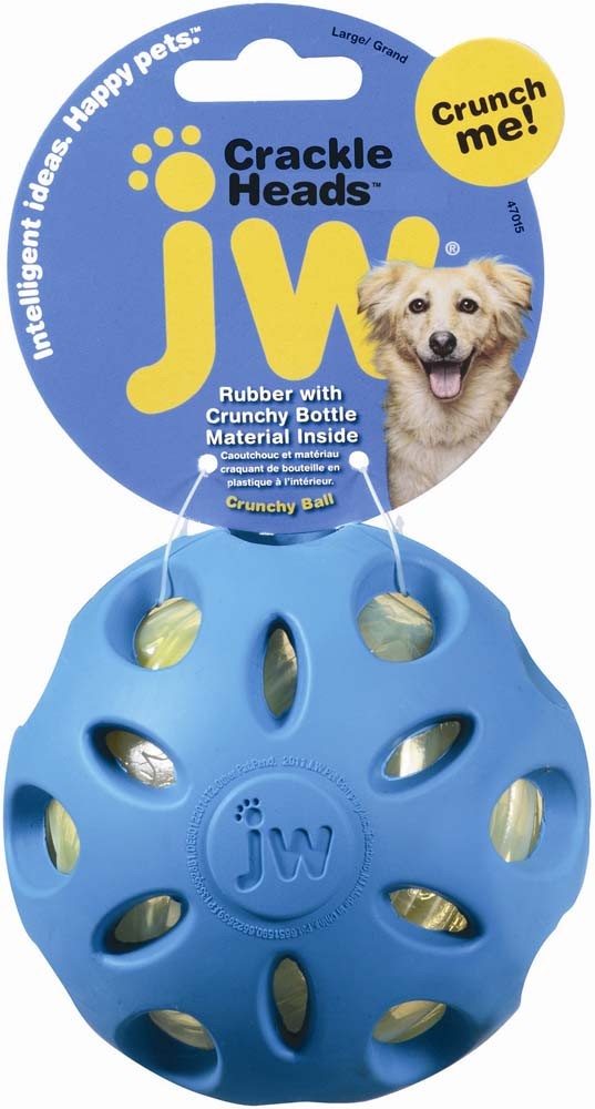 Jw Pet Crackle Heads Crackle Ball Dog Toy Assorted Large