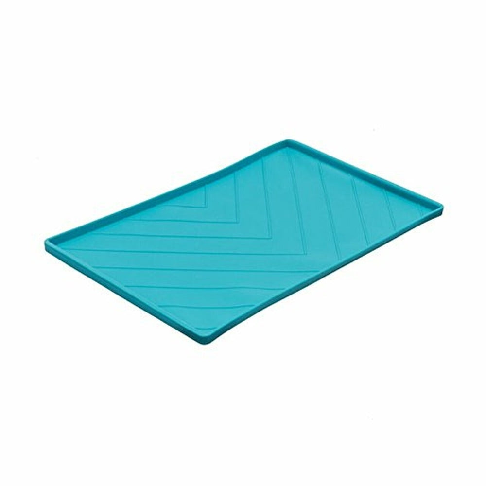 Messy Mutts Dog Silicone Mat Metal Rods Blue Medium