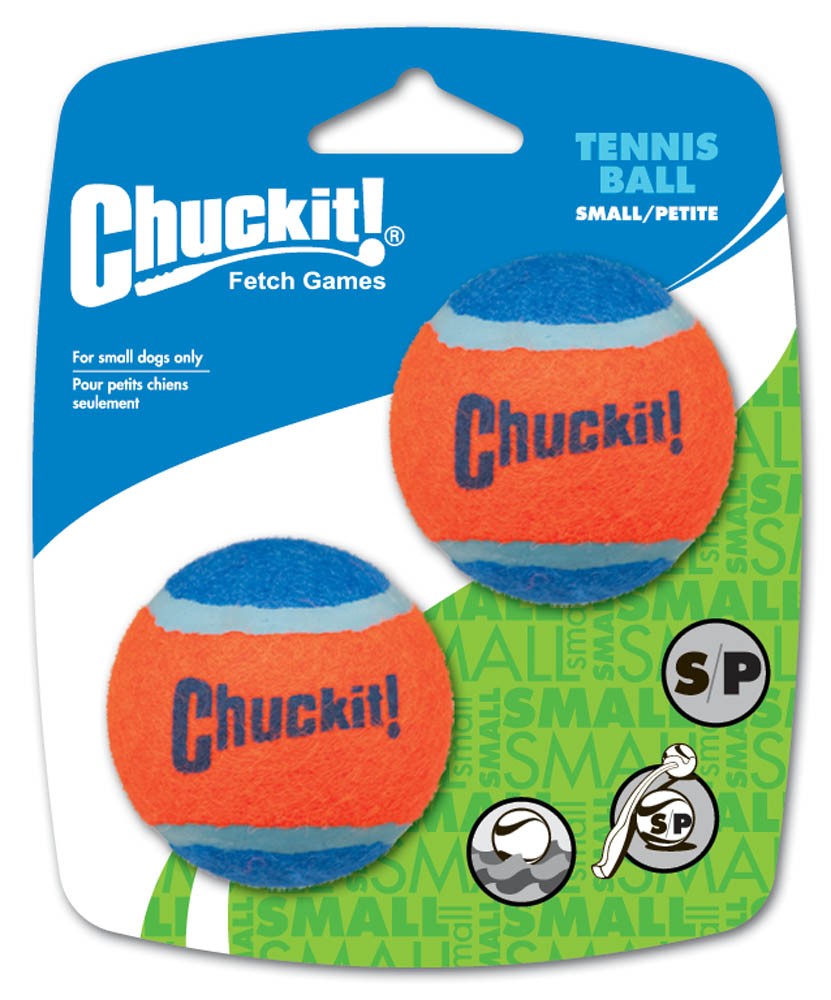 Tennis Ball Dog Toy Shrink Sleeve Blue, Orange Small, 2 Pk