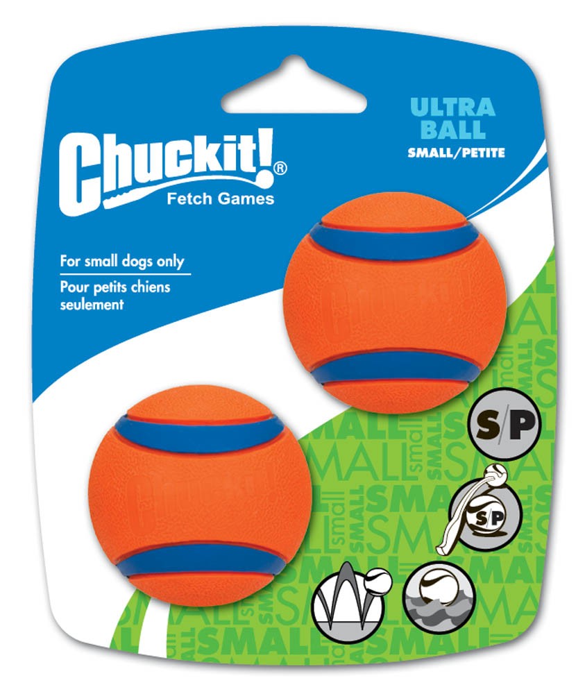 Ultra Ball Dog Toy Blue, Orange 2 Pk, Small