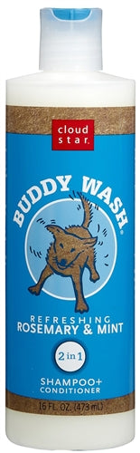 Cloud Star Buddy Wash Refreshing Rosemary and Mint Dog Shampoo and Conditioner, 16-Oz. Bottle