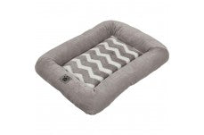 Snoozzy Zig Zag Low Bumper Kennel Dog Mat Grey Small