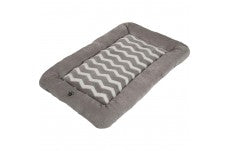 Snoozzy Zig Zag Low Bumper Kennel Dog Mat Grey Large