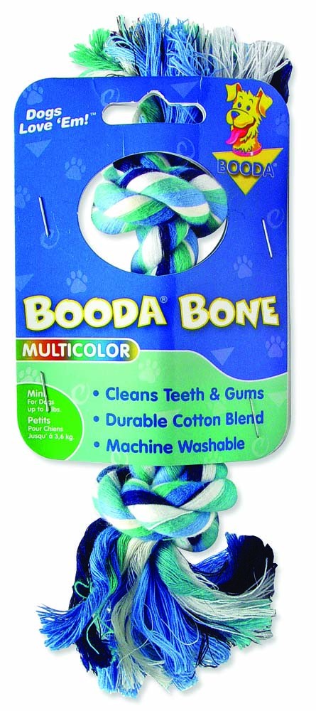 Booda 2-Knot Rope Bone Dog Toy 2 Knots Rope Bone Multi-Color Extra Small