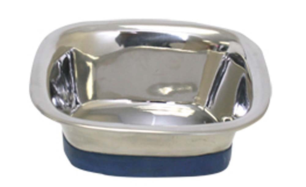 Ourpets Premium Stainless Steel Square Dog Bowl Silver Small