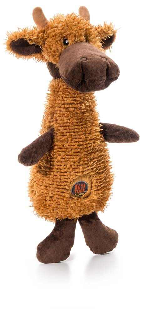 Charming Pet Products Scruffles Moose Plush Dog Toy Brown Small