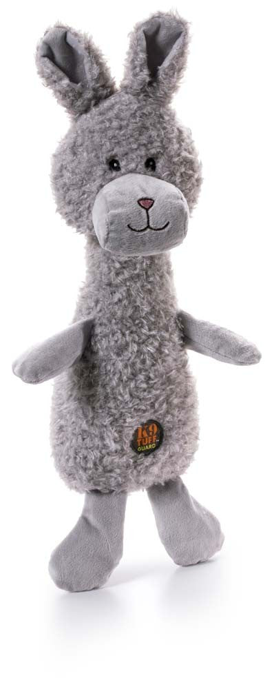 Charming Pet Products Scruffles Bunny Plush Dog Toy Gray Small