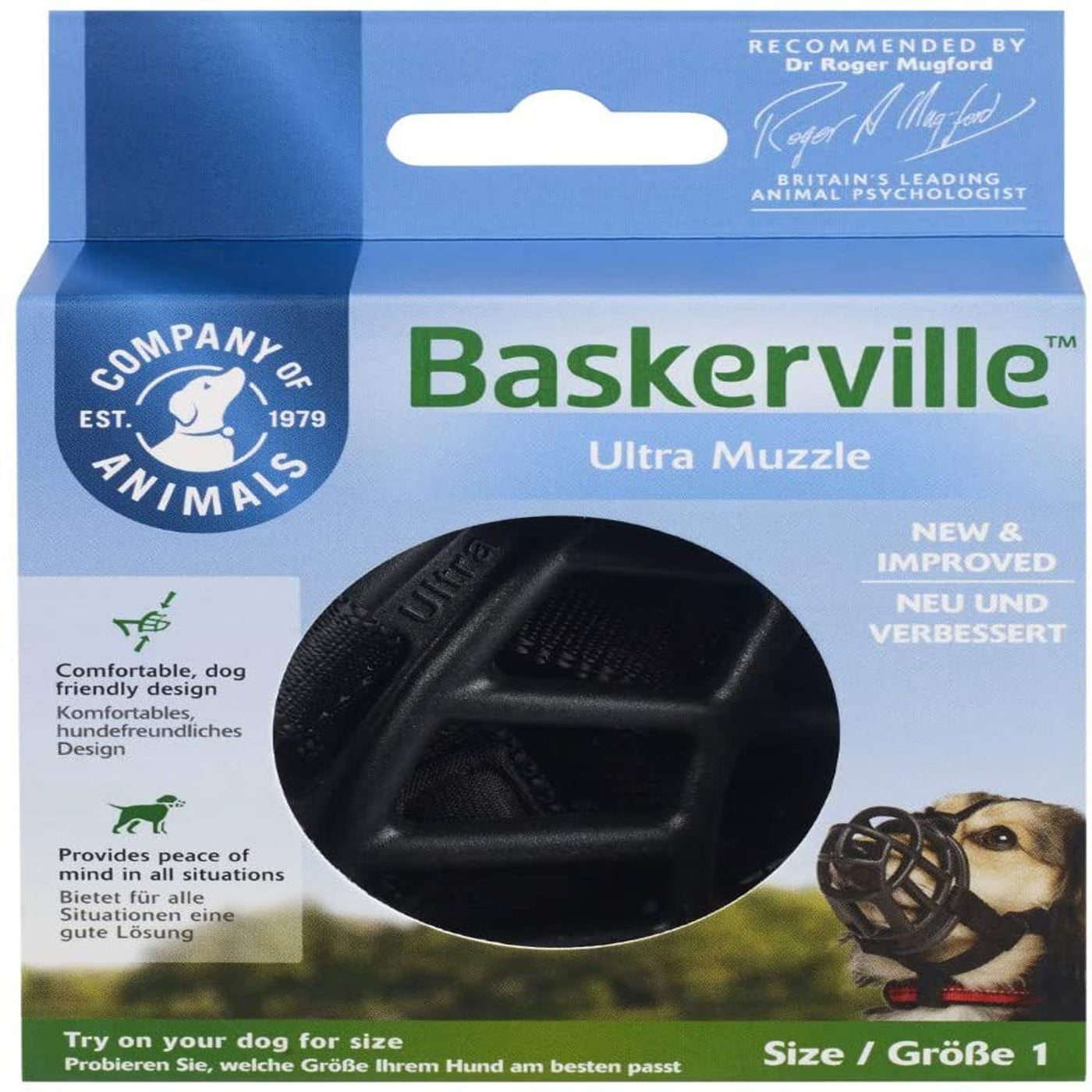 The Company Of Animals Dog Baskerville Ultra Muzzle Black Size 1